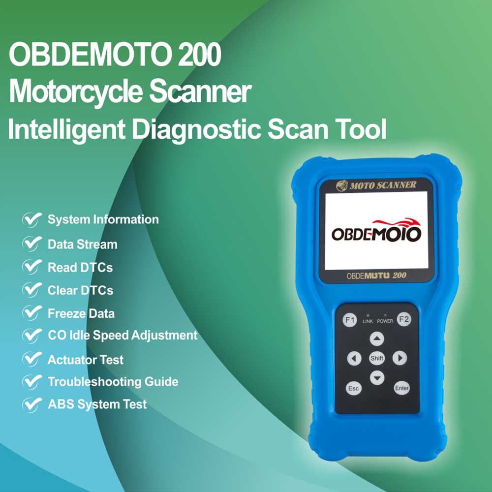 OBDEMOTO200 EFI Motorcycle for 7 Brand and OBD 2 OBD2 Scanner Diagnostic Tool Scooter Scan Fault Code Reader